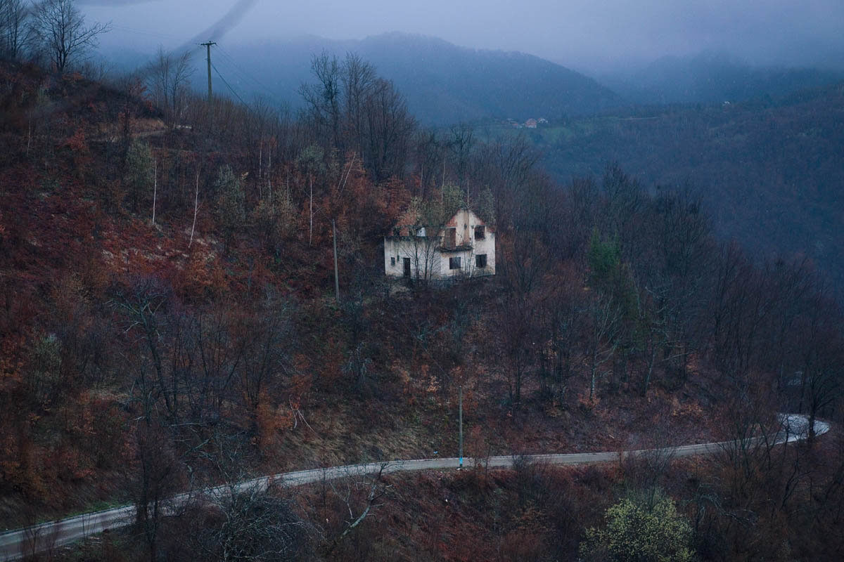 As Night Falls - Night falls over the wooded hills surrounding Srebrenica.  Eastern Bosnia, March 2013 - Copyright © © S. Borcard - N. Metraux - 