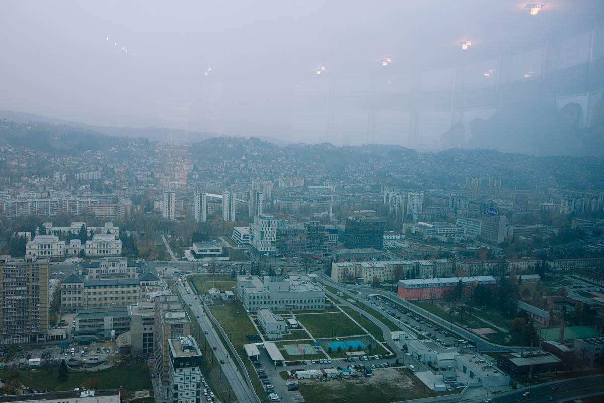 Sarajevo cityscape - Cityscape from the roof terrace of the Awaz tower, the tallest building in the country. Sarajevo, November 2013 - Copyright © © S. Borcard - N. Metraux - 